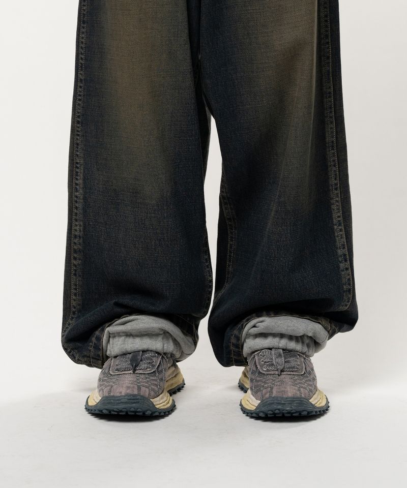 Sweat Layered Denim Pants