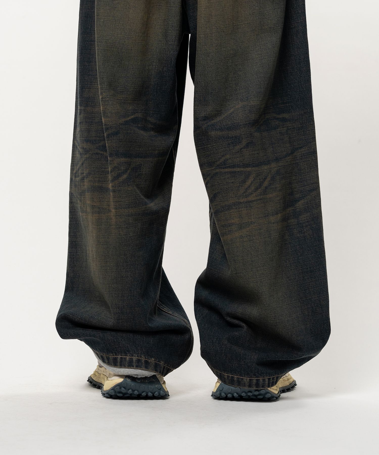 Sweat Layered Denim Pants