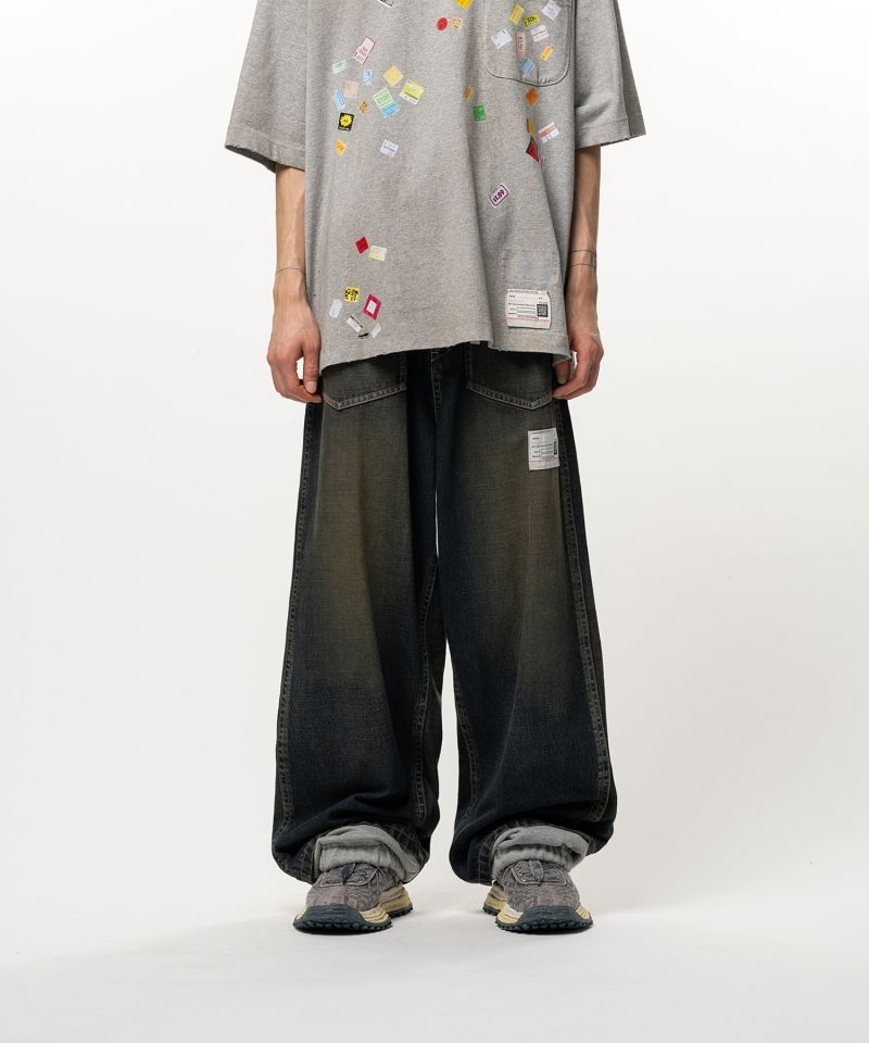Sweat Layered Denim Pants
