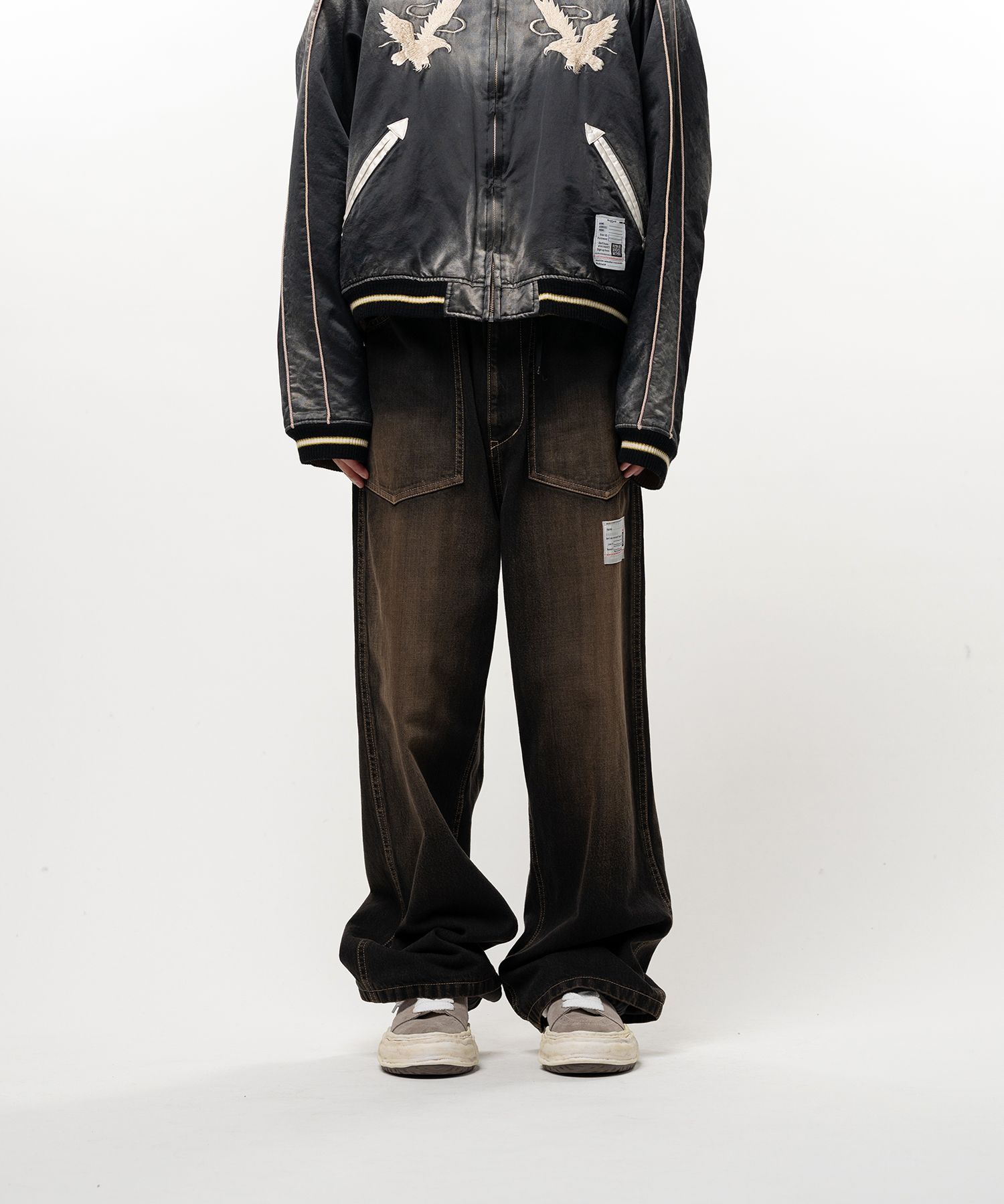 Sweat Layered Denim Pants