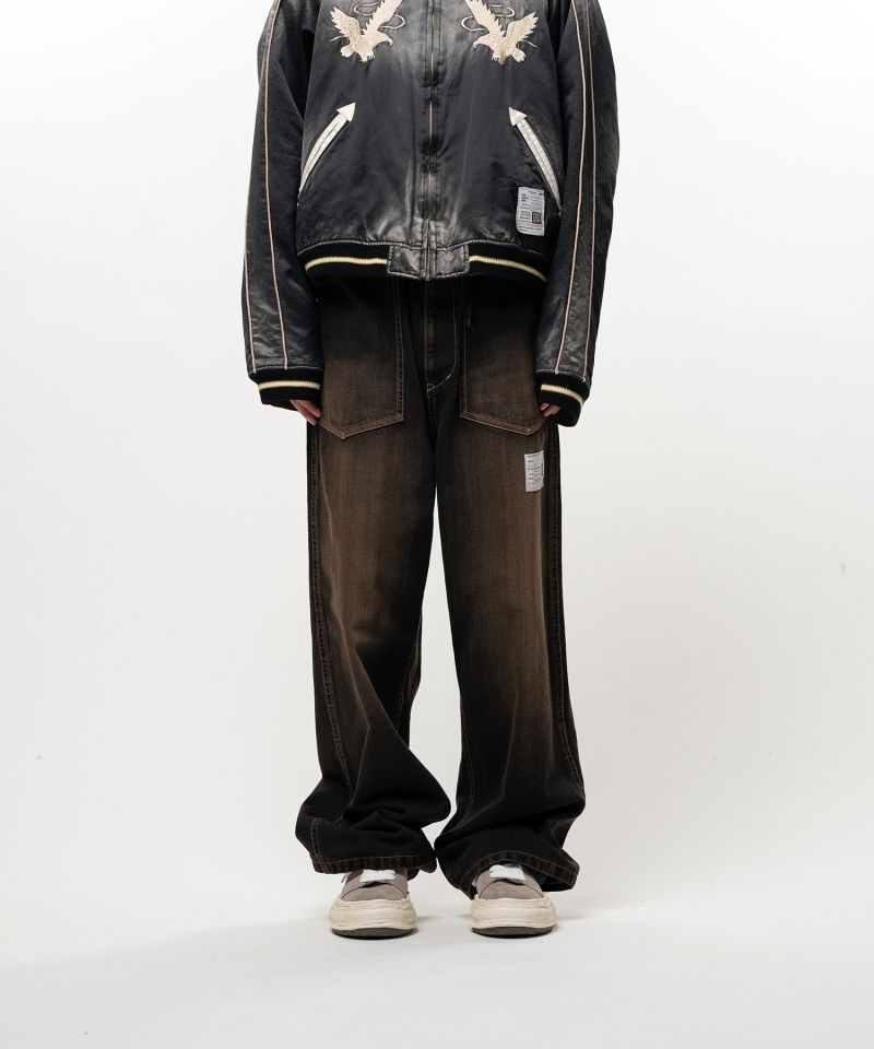 Sweat Layered Denim Pants
