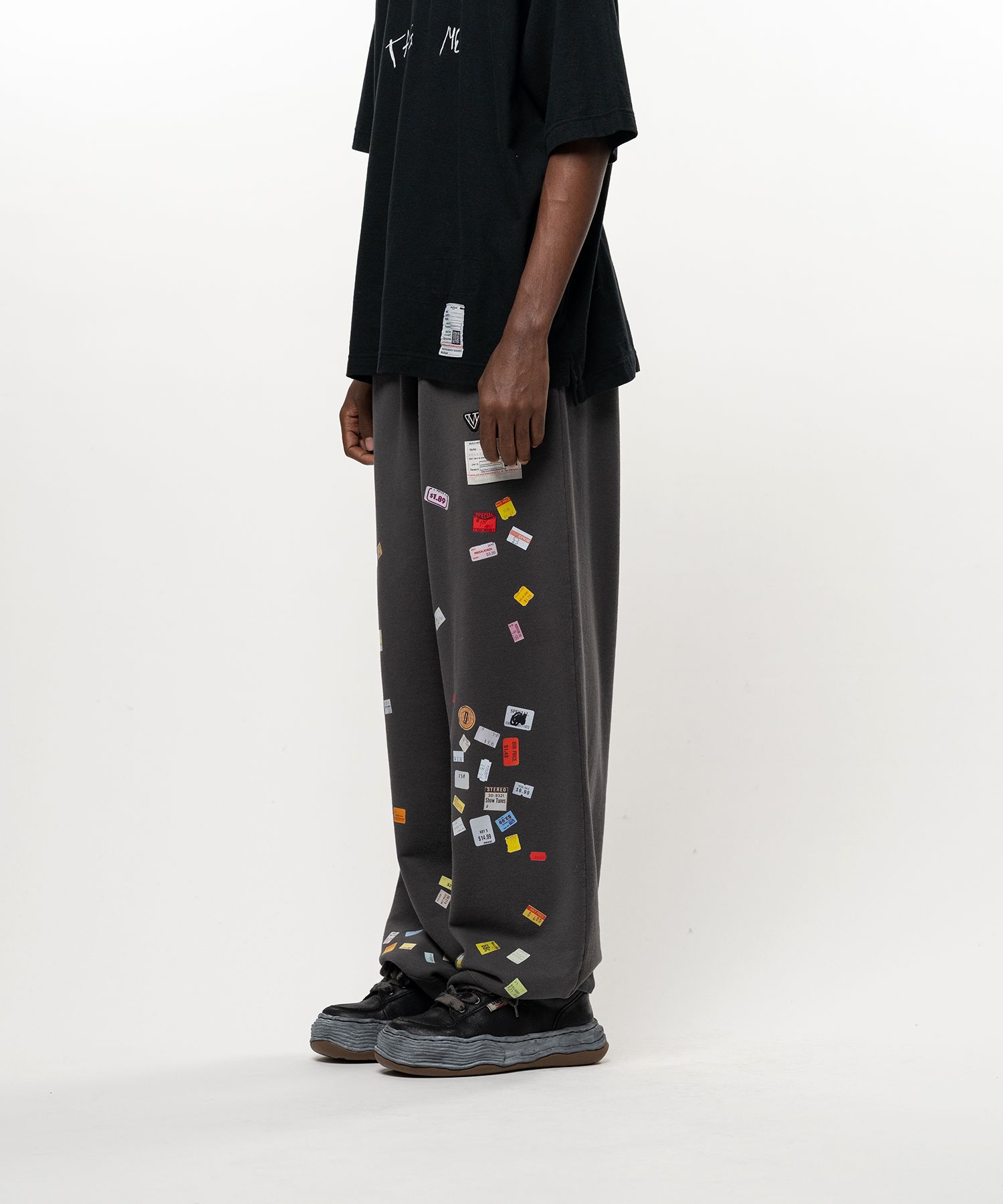 Price Tag Sticker Printed Sweat Pants