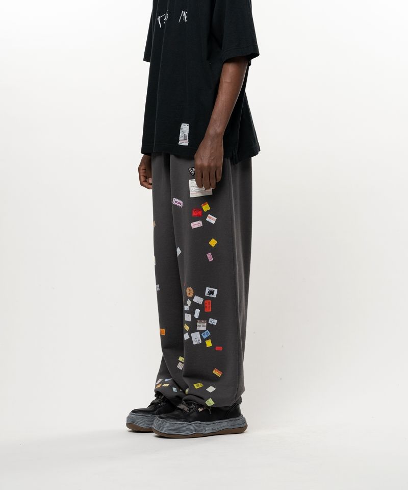 Price Tag Sticker Printed Sweat Pants