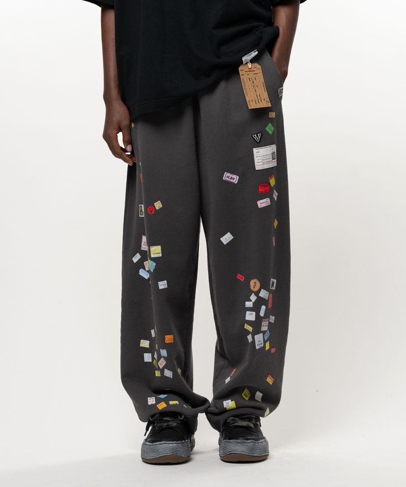 Price Tag Sticker Printed Sweat Pants
