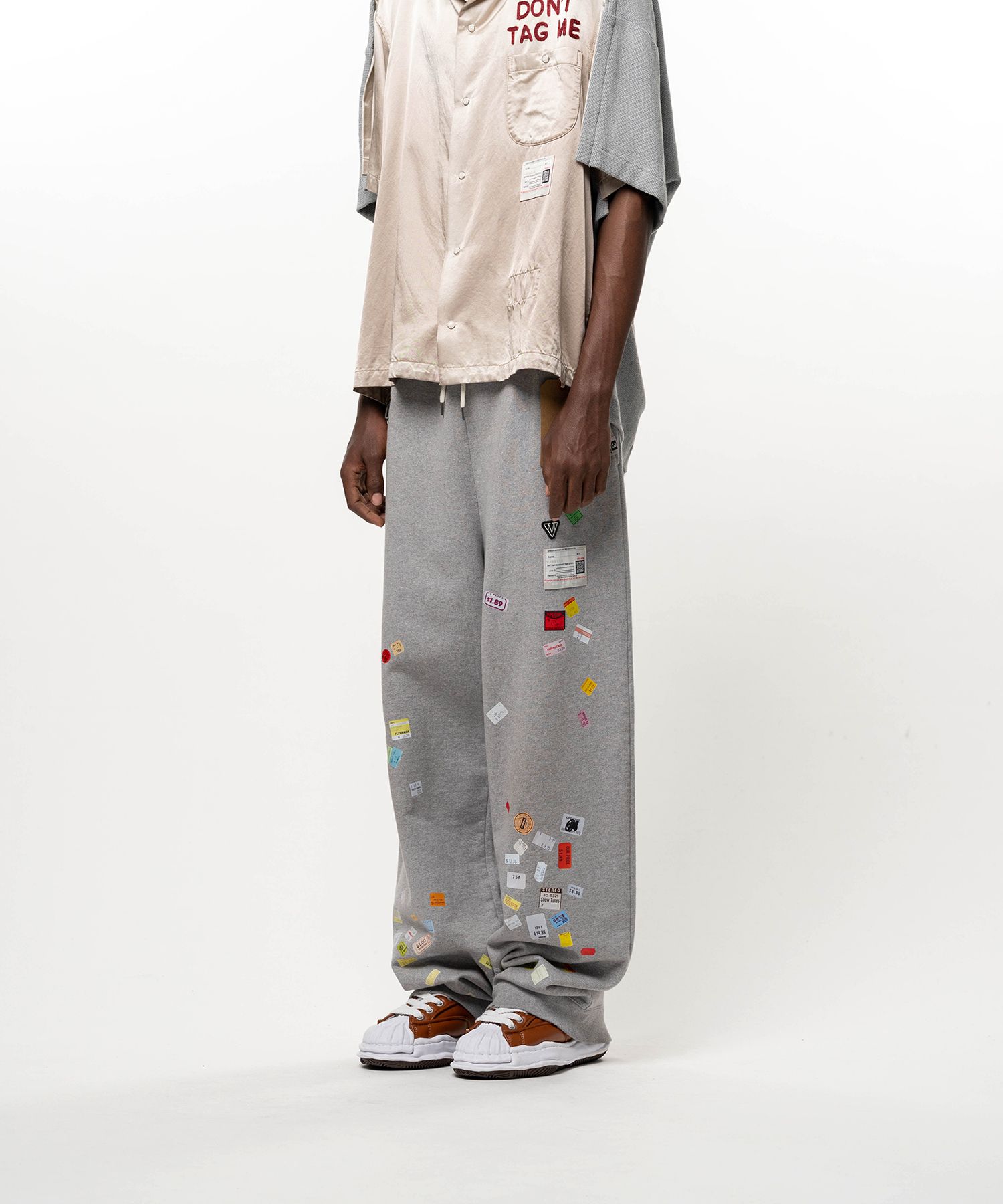 Price Tag Sticker Printed Sweat Pants