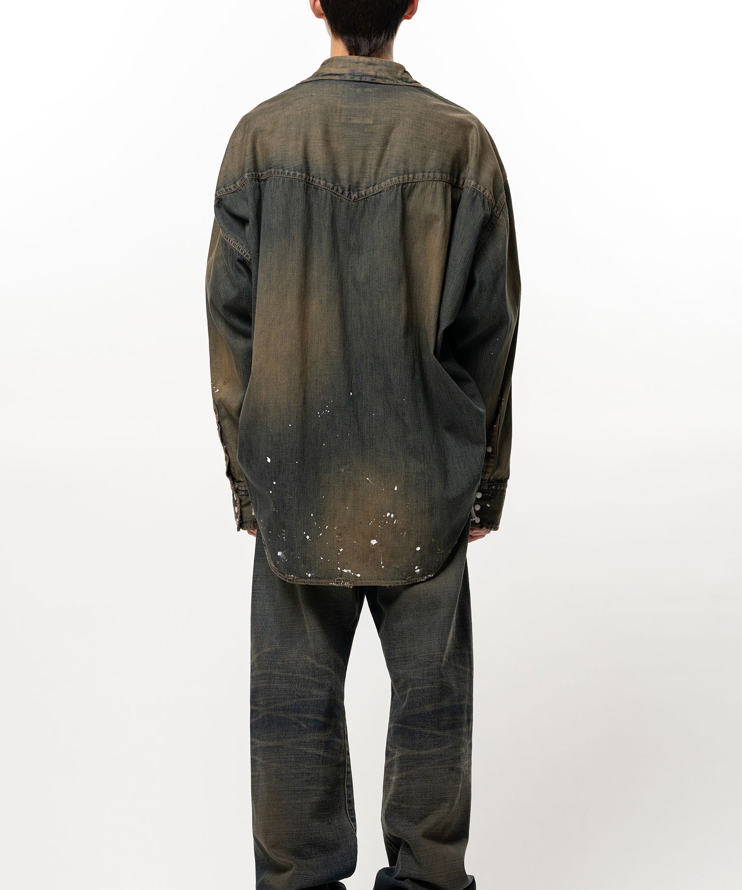 Flatted Collar Denim Shirt
