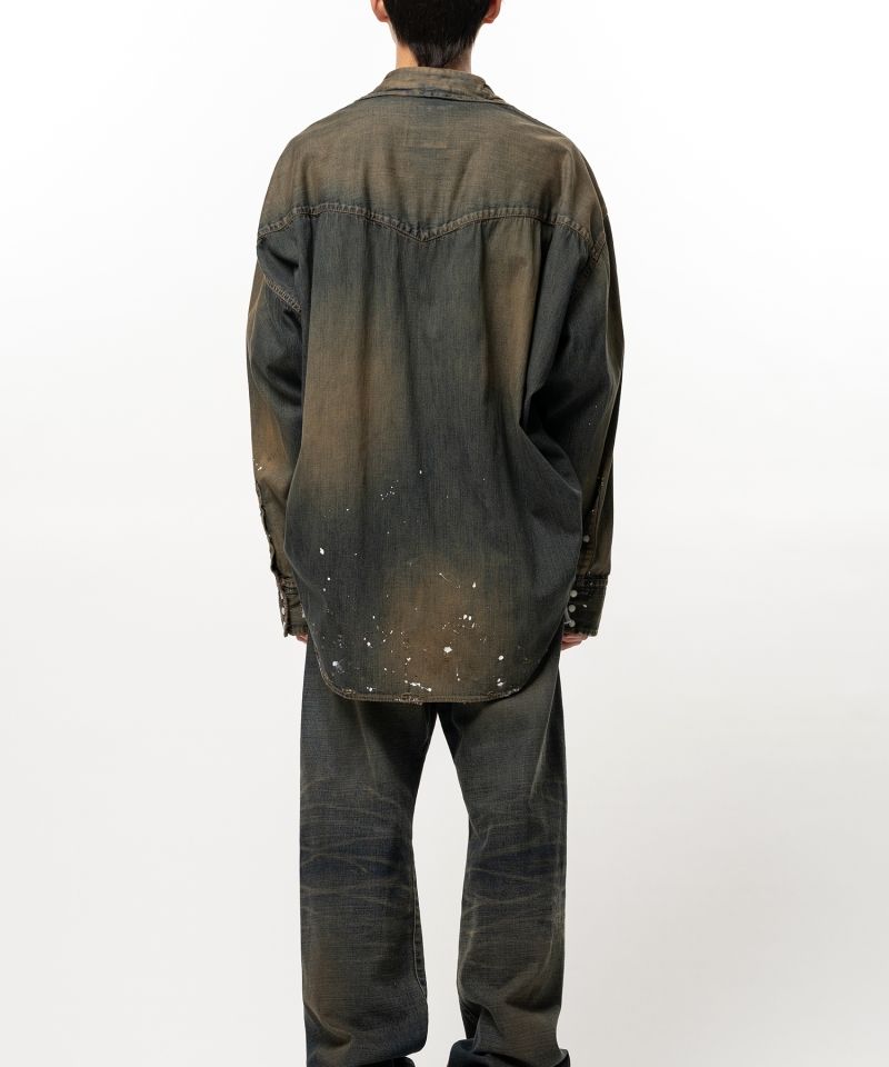 Flatted Collar Denim Shirt