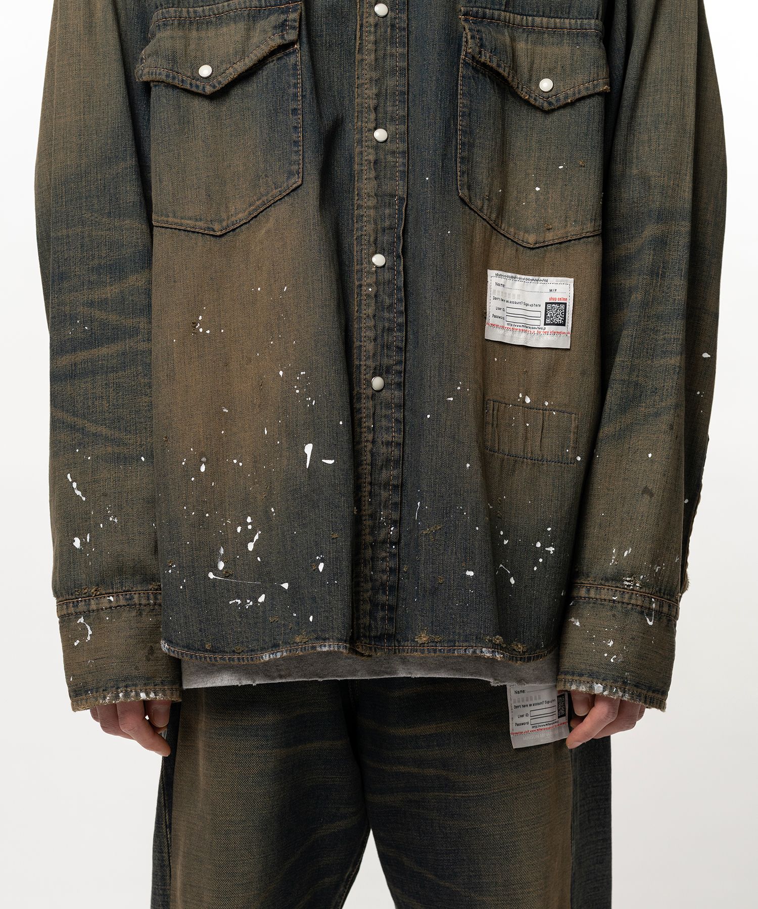 Flatted Collar Denim Shirt