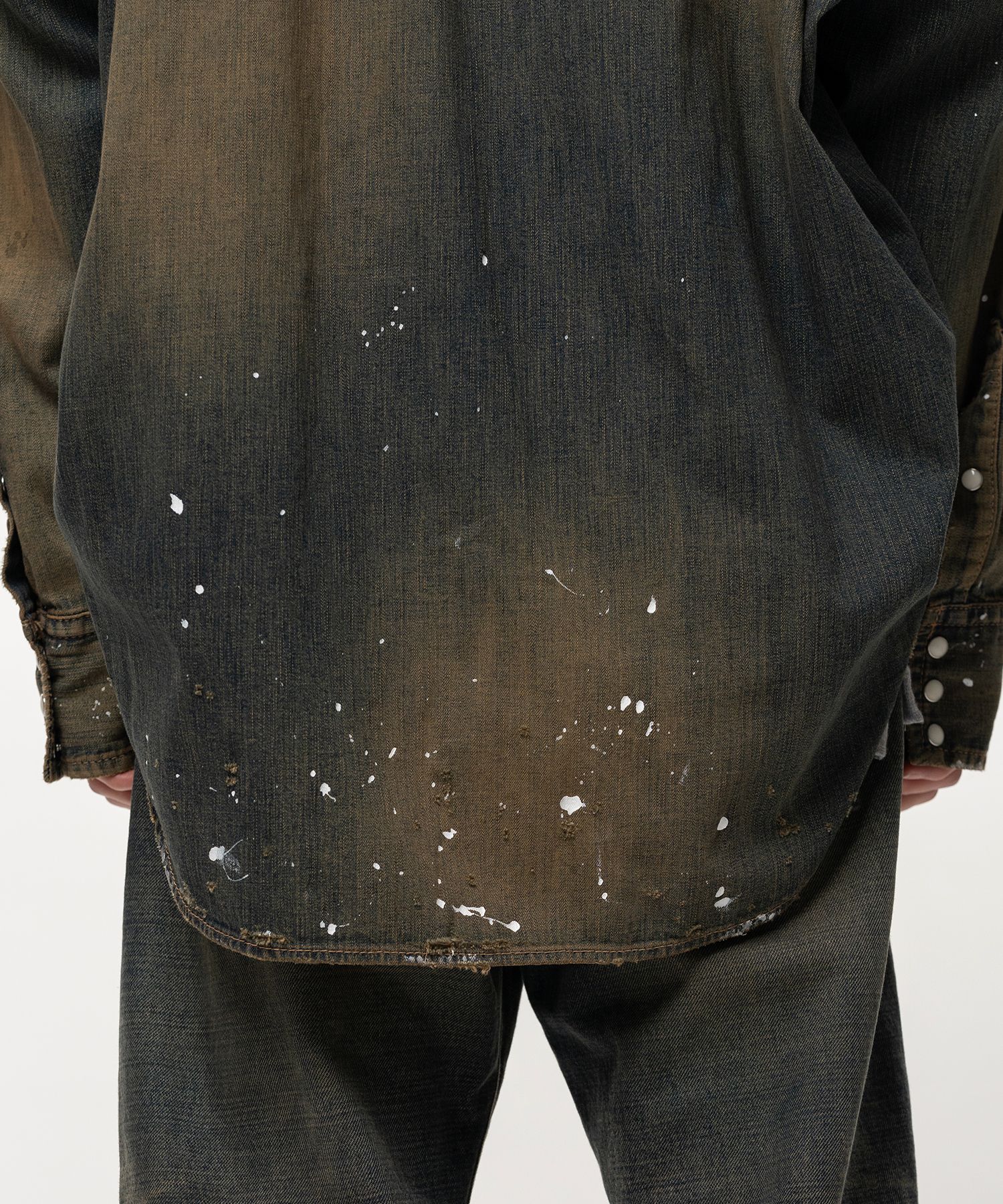Flatted Collar Denim Shirt