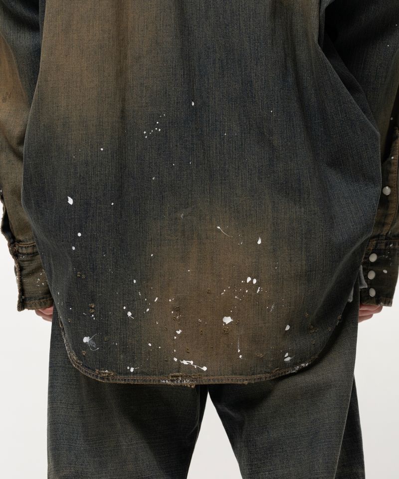 Flatted Collar Denim Shirt