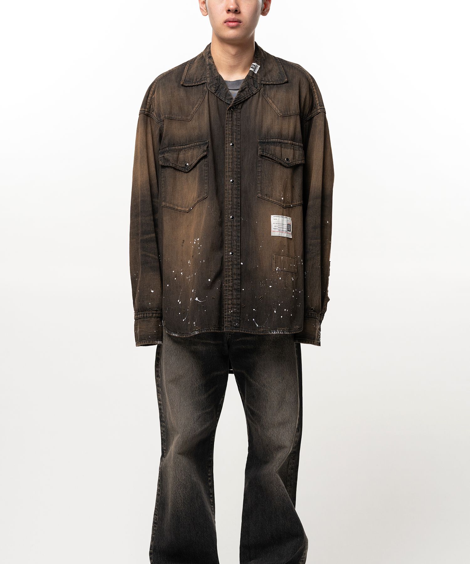 Flatted Collar Denim Shirt