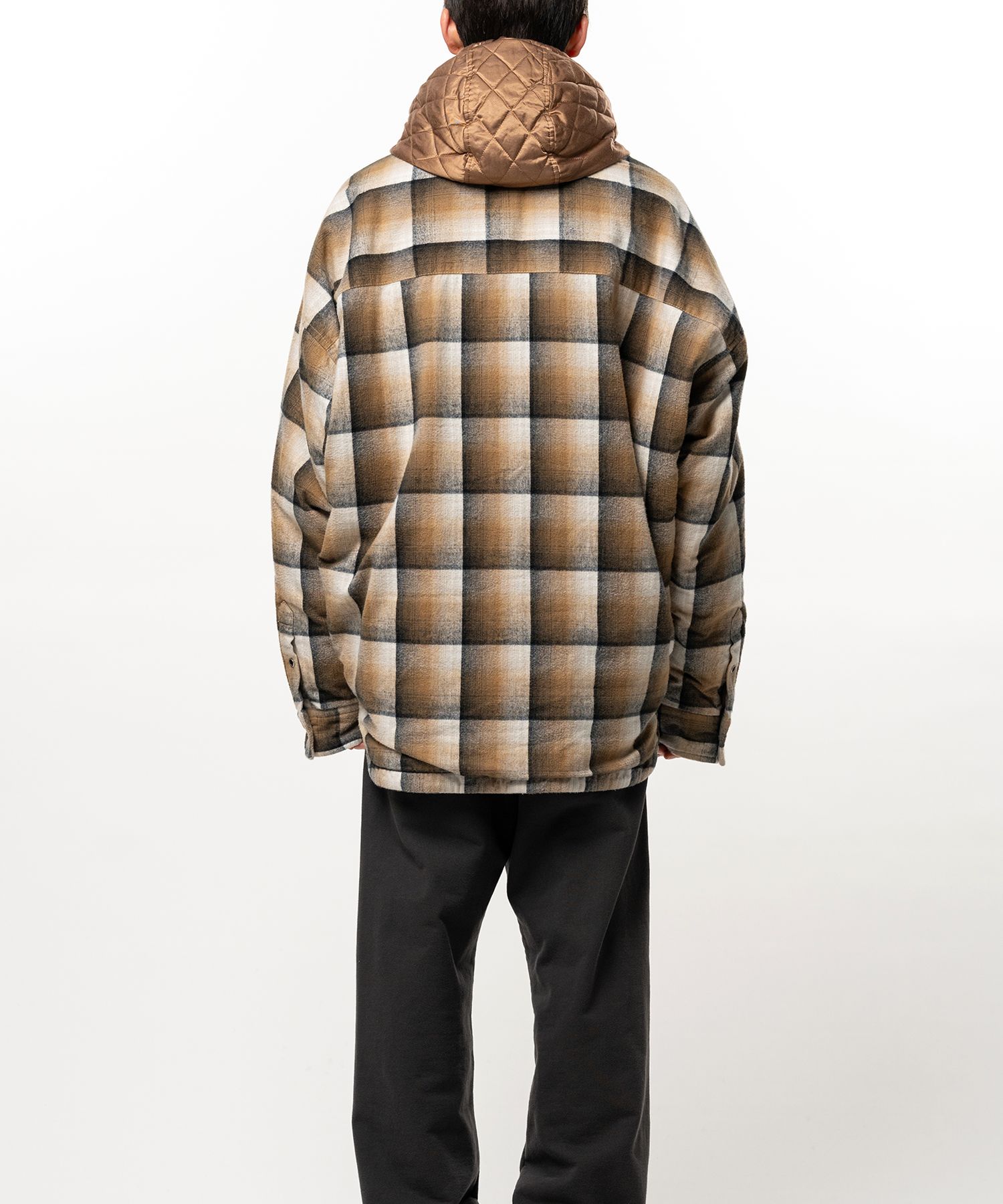 Hooded Check Shirt Jacket