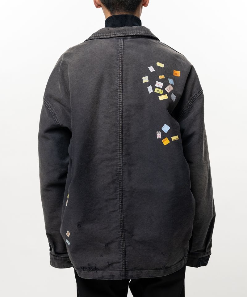 Price Tag Sticker Printed Repair Coverall Shirt