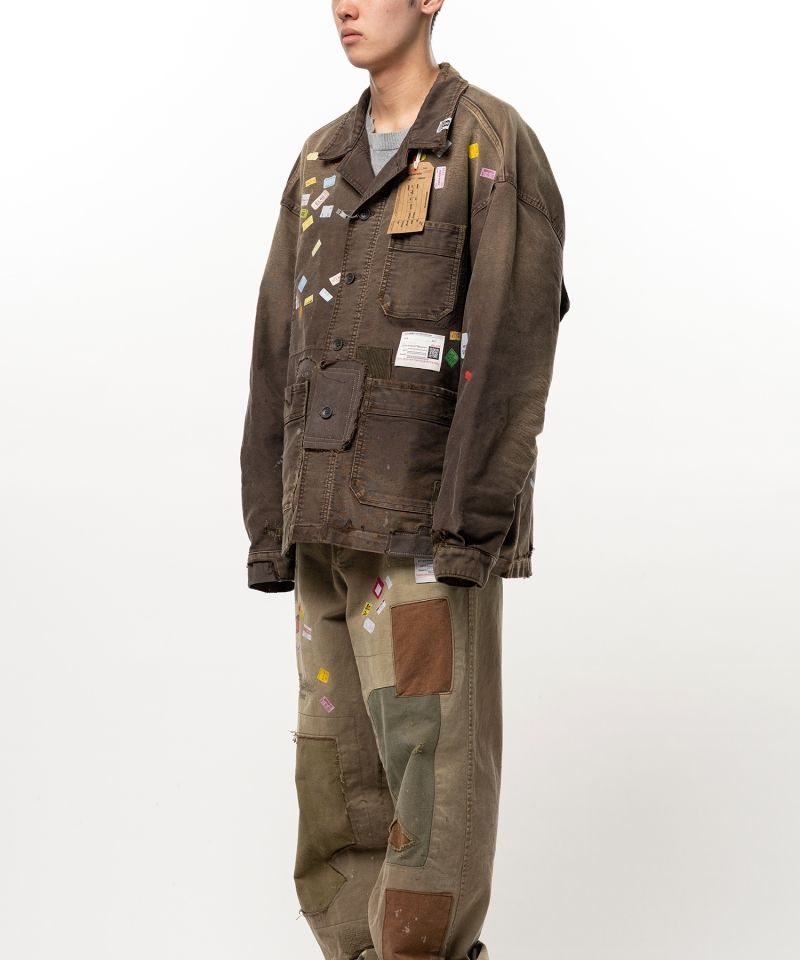 Price Tag Sticker Printed Repair Coverall Shirt