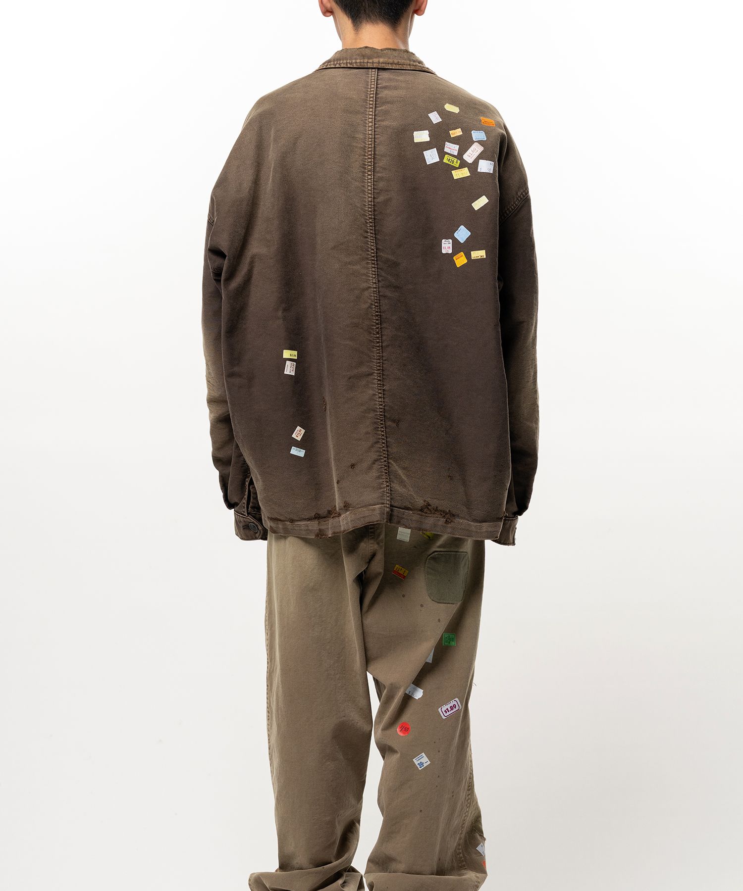 Price Tag Sticker Printed Repair Coverall Shirt