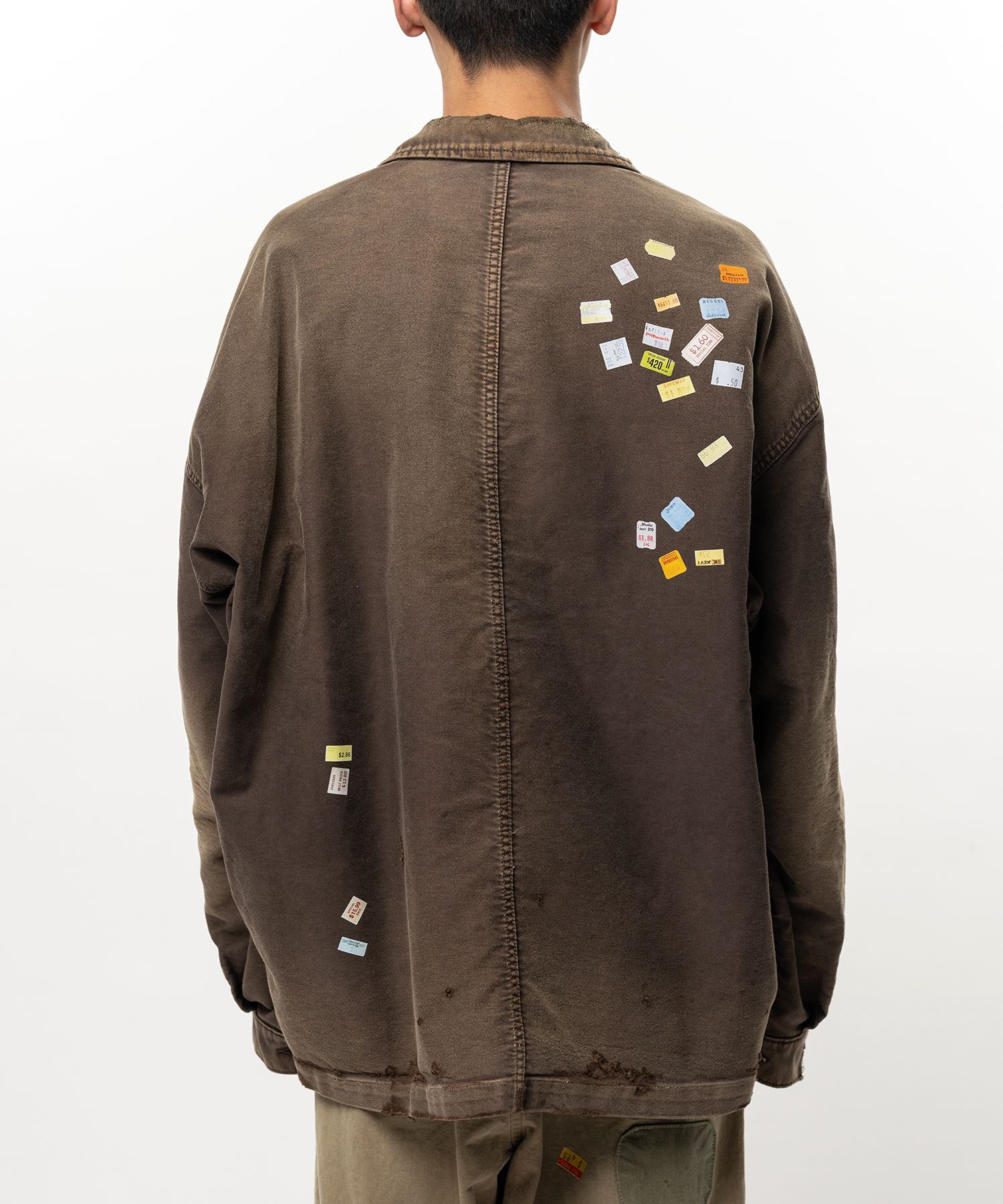 Price Tag Sticker Printed Repair Coverall Shirt
