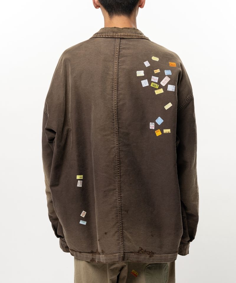 Price Tag Sticker Printed Repair Coverall Shirt
