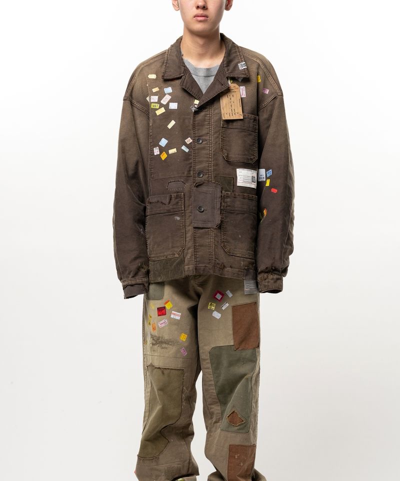 Price Tag Sticker Printed Repair Coverall Shirt