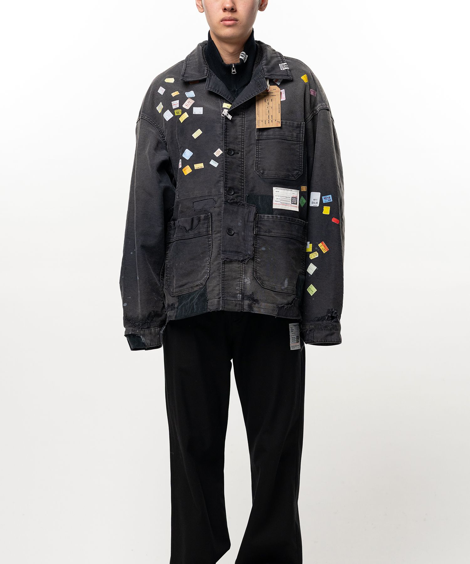 Price Tag Sticker Printed Repair Coverall Shirt