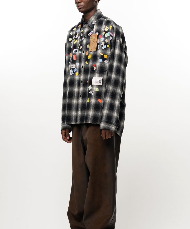 Price Sticker Printed Check Shirt