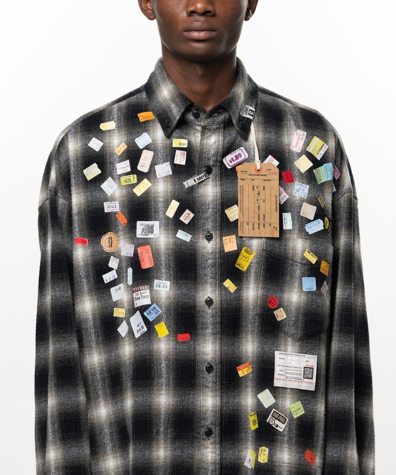 Price Sticker Printed Check Shirt