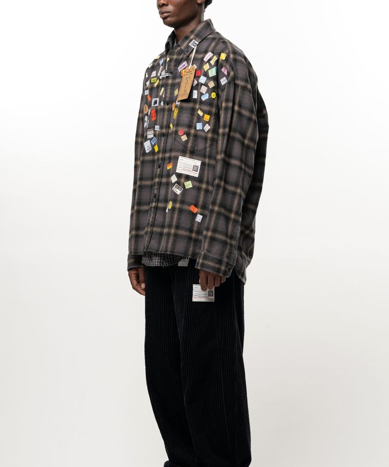 Price Sticker Printed Check Shirt