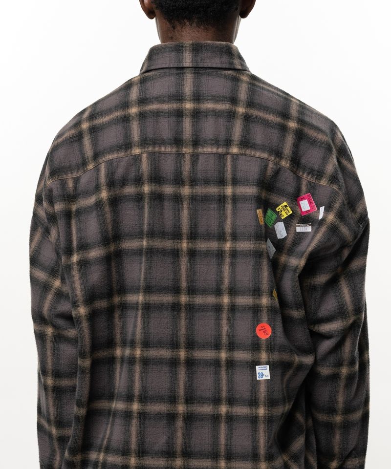 Price Sticker Printed Check Shirt