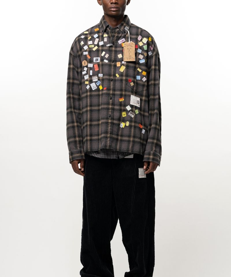 Price Sticker Printed Check Shirt