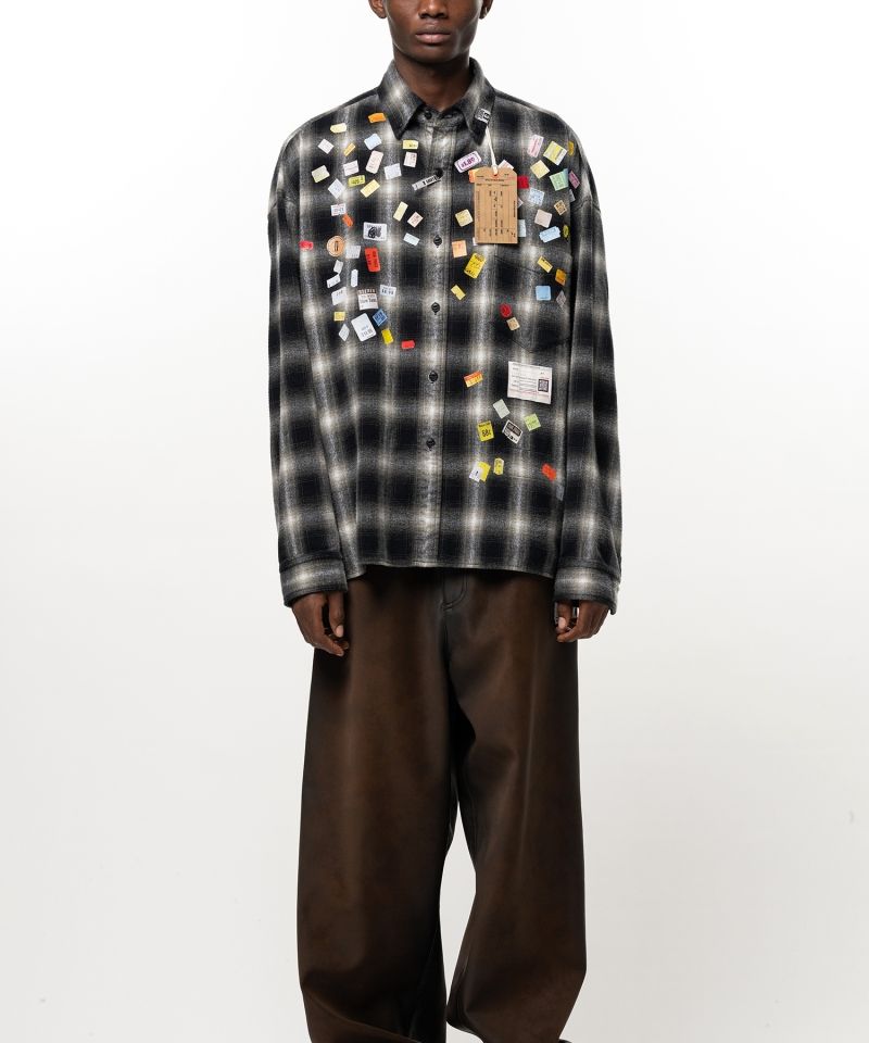Price Sticker Printed Check Shirt