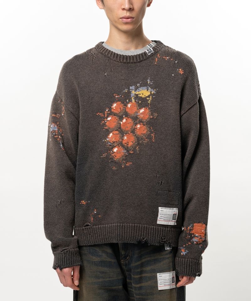 Grape Jacquard Knit Sweater