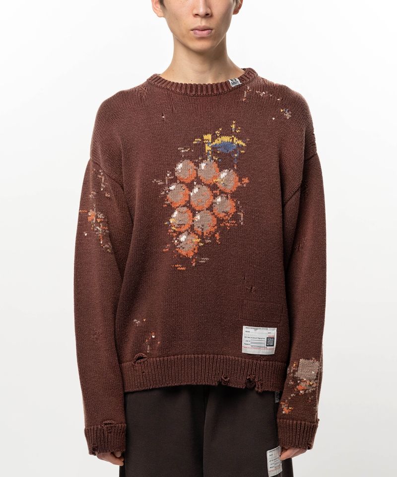 Grape Jacquard Knit Sweater