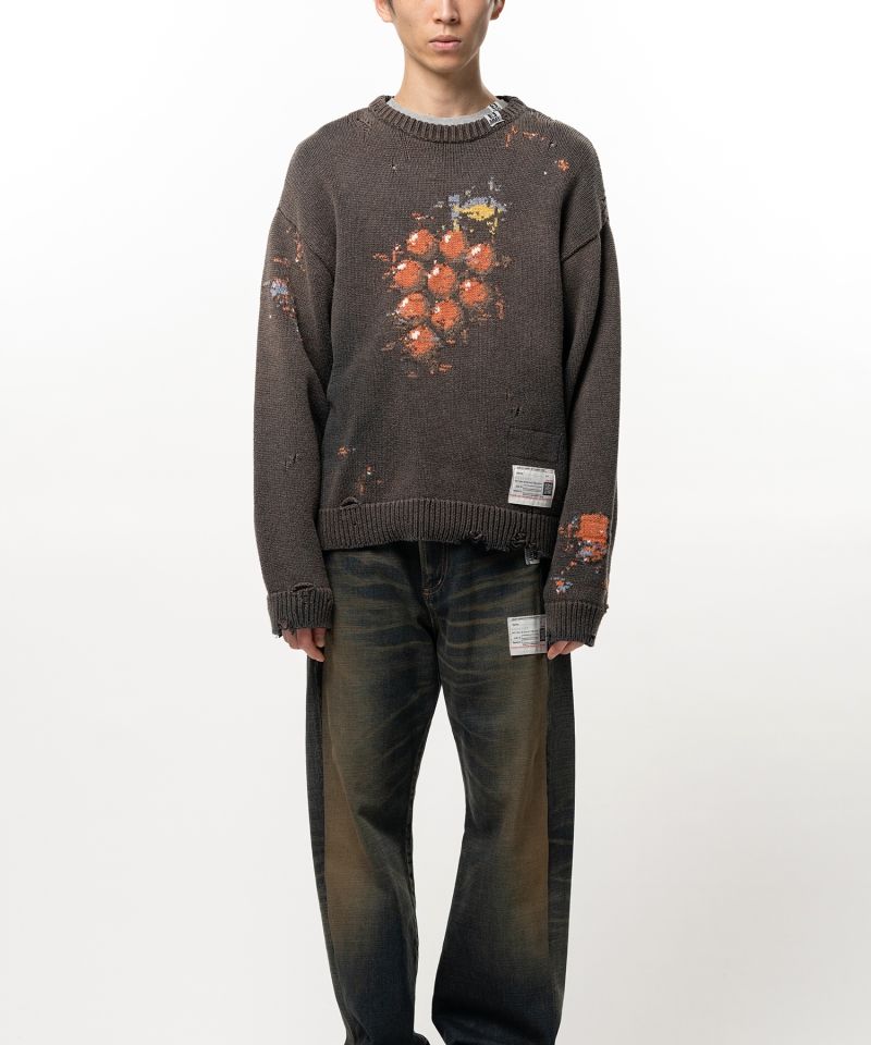 Grape Jacquard Knit Sweater