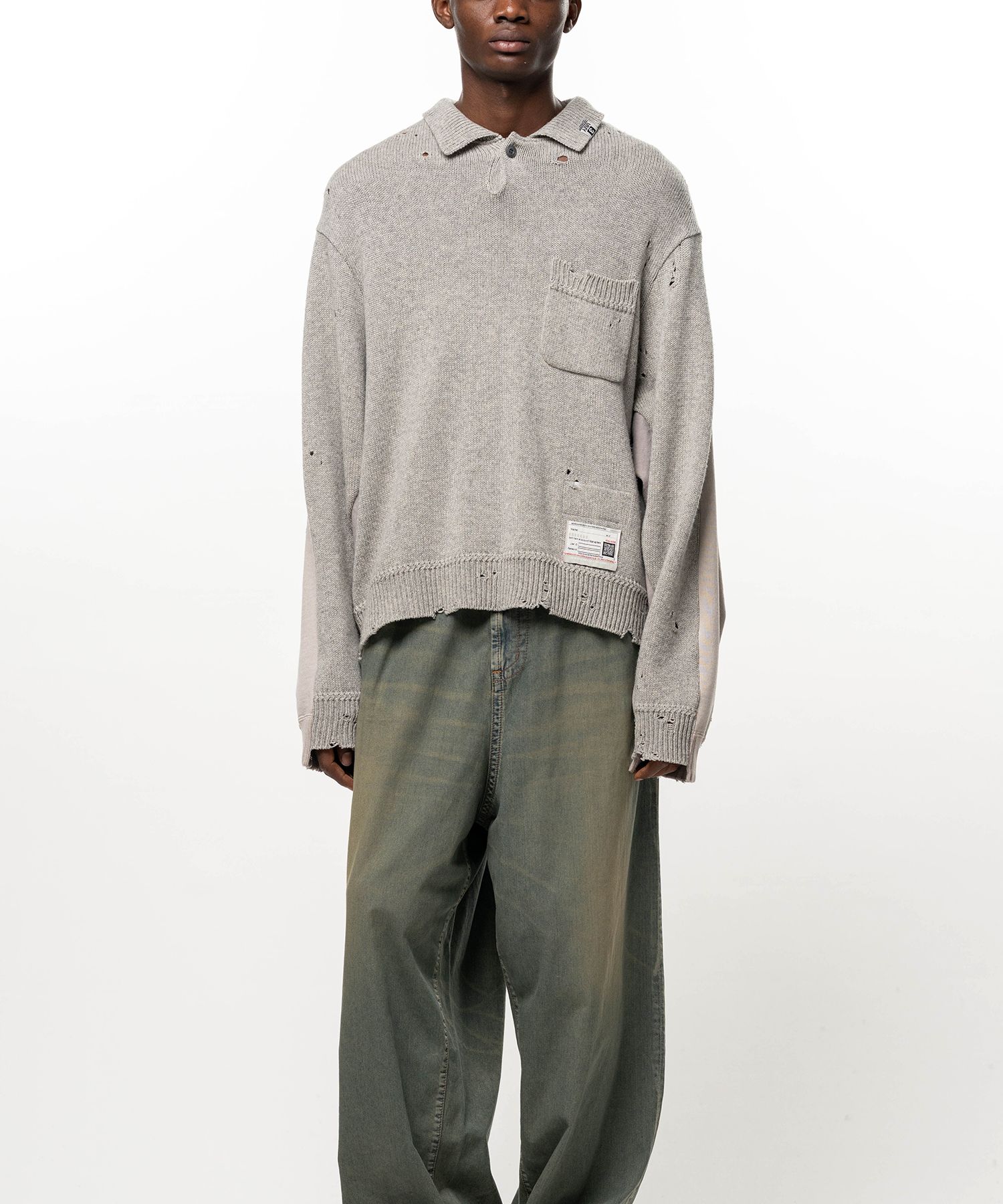 Sweatshirt Combined Knit Sweater
