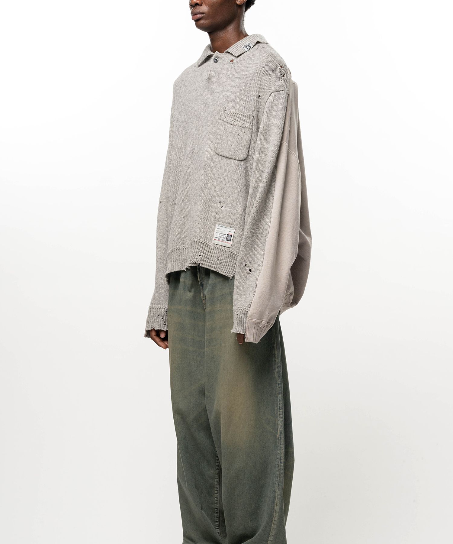 Sweatshirt Combined Knit Sweater