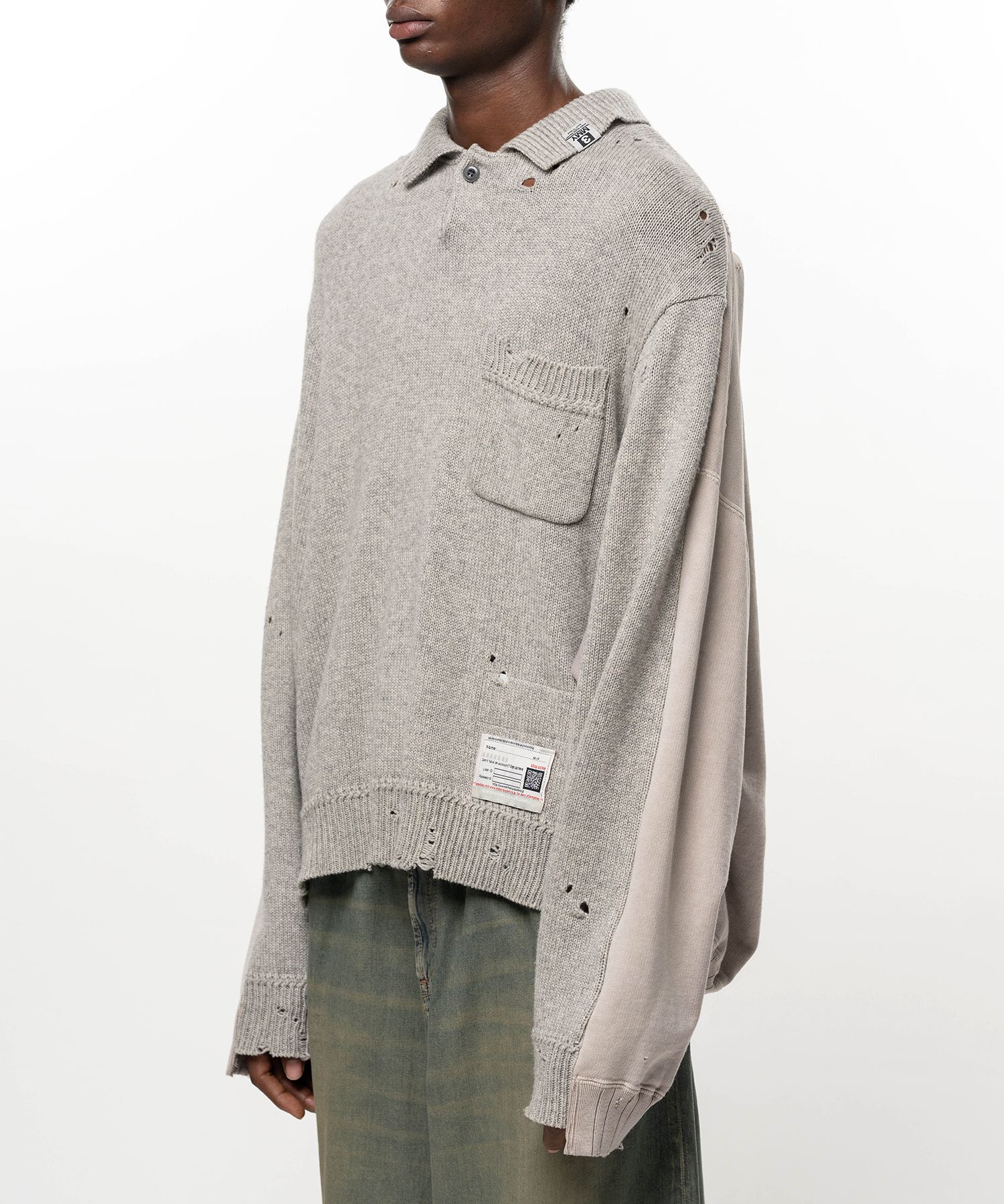 Sweatshirt Combined Knit Sweater