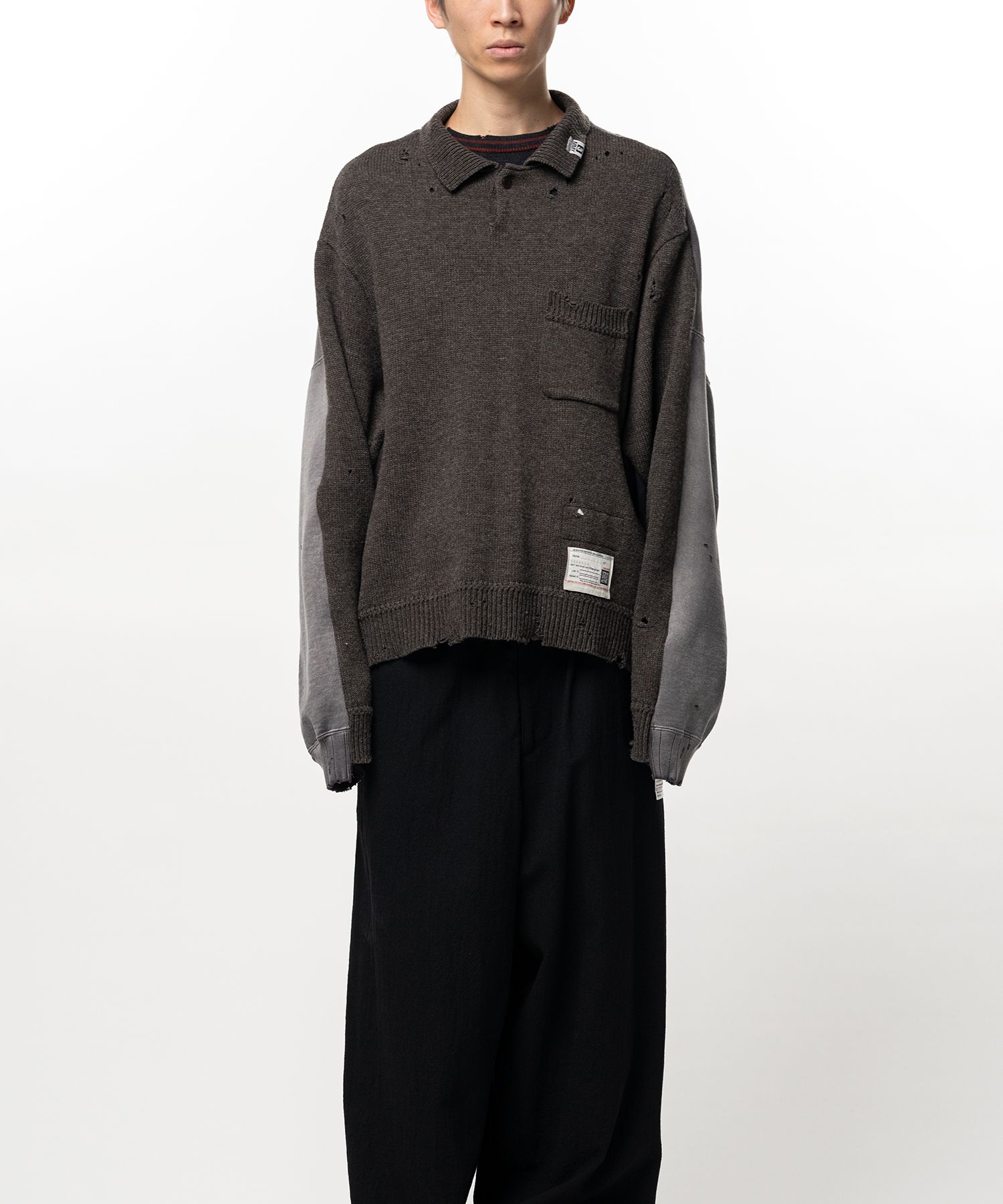Sweatshirt Combined Knit Sweater