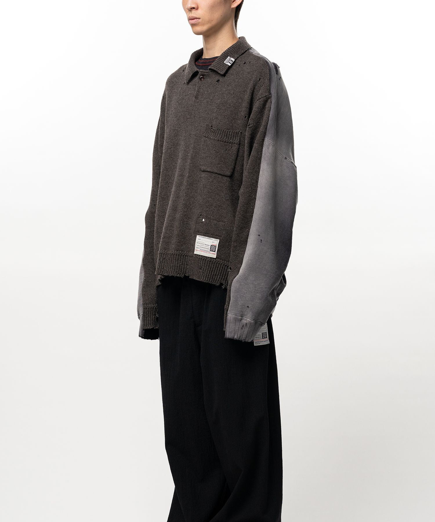 Sweatshirt Combined Knit Sweater
