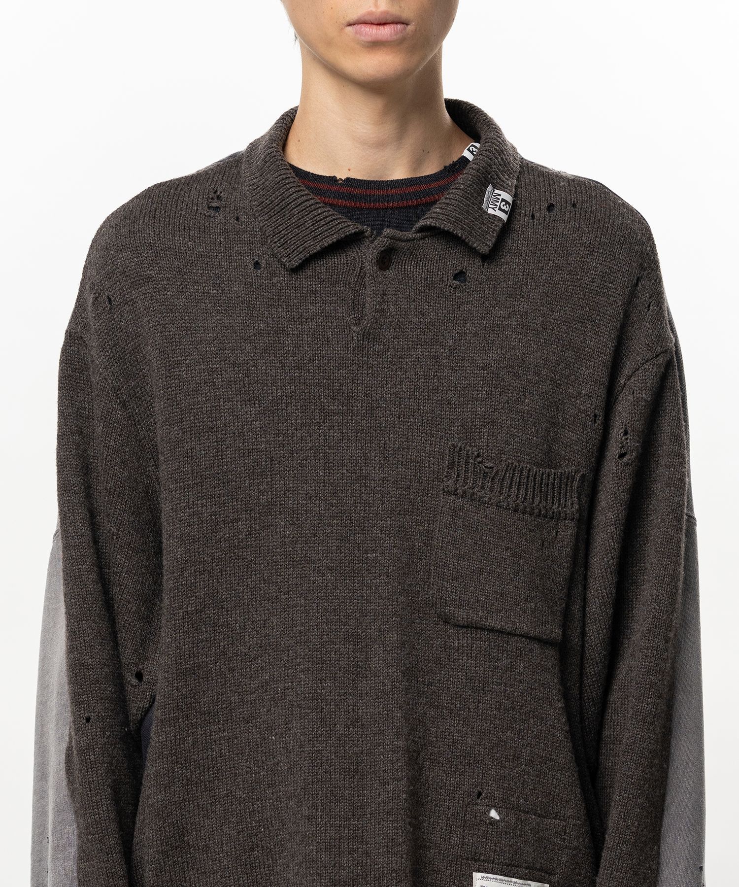 Sweatshirt Combined Knit Sweater