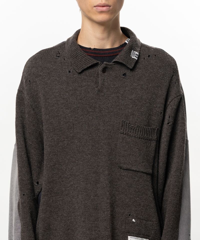 Sweatshirt Combined Knit Sweater