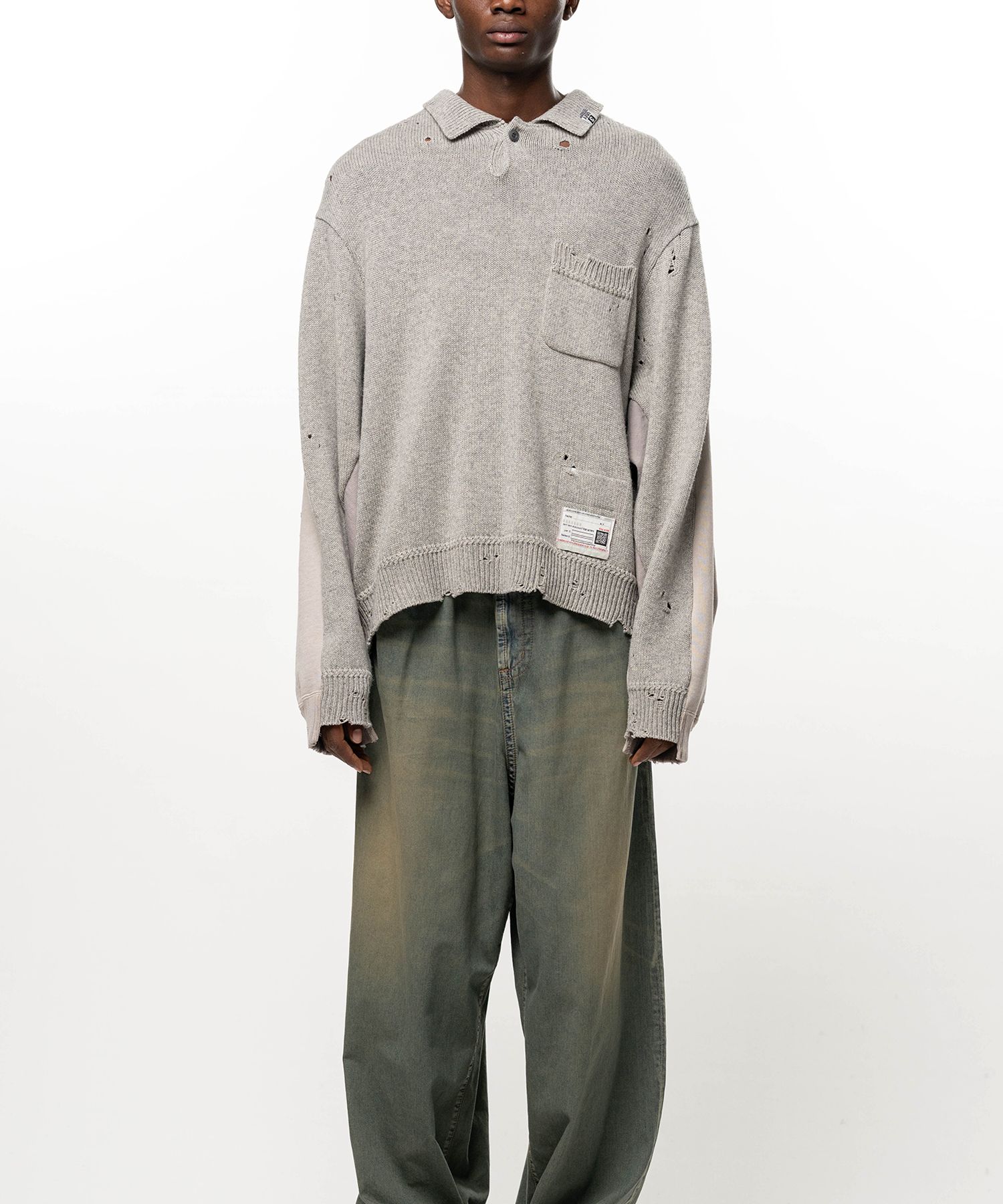 Sweatshirt Combined Knit Sweater