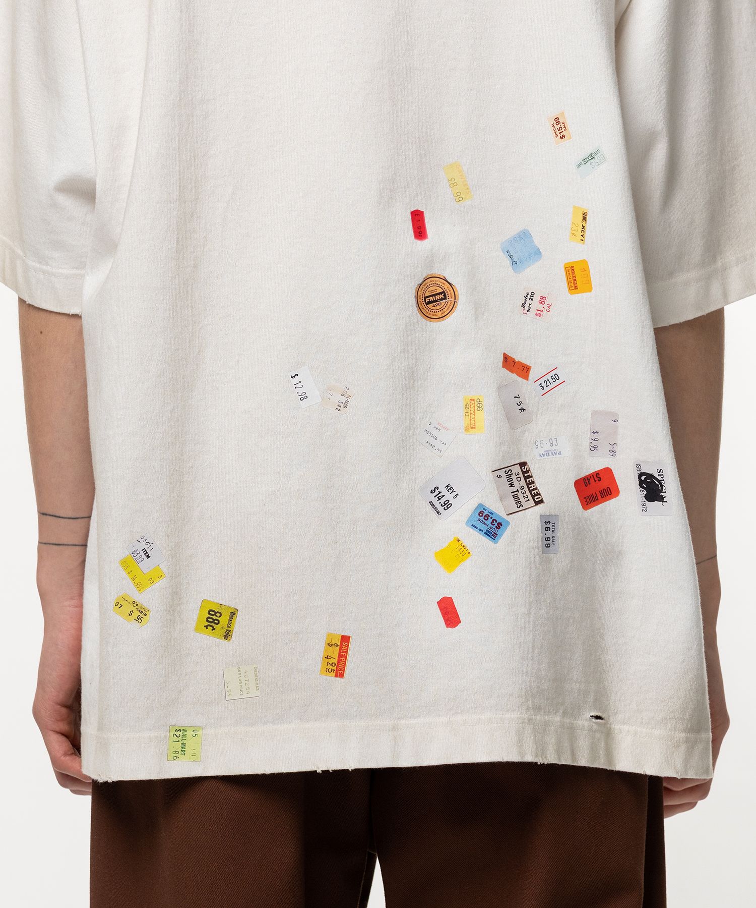 Price Tag Sticker Printed T-shirt