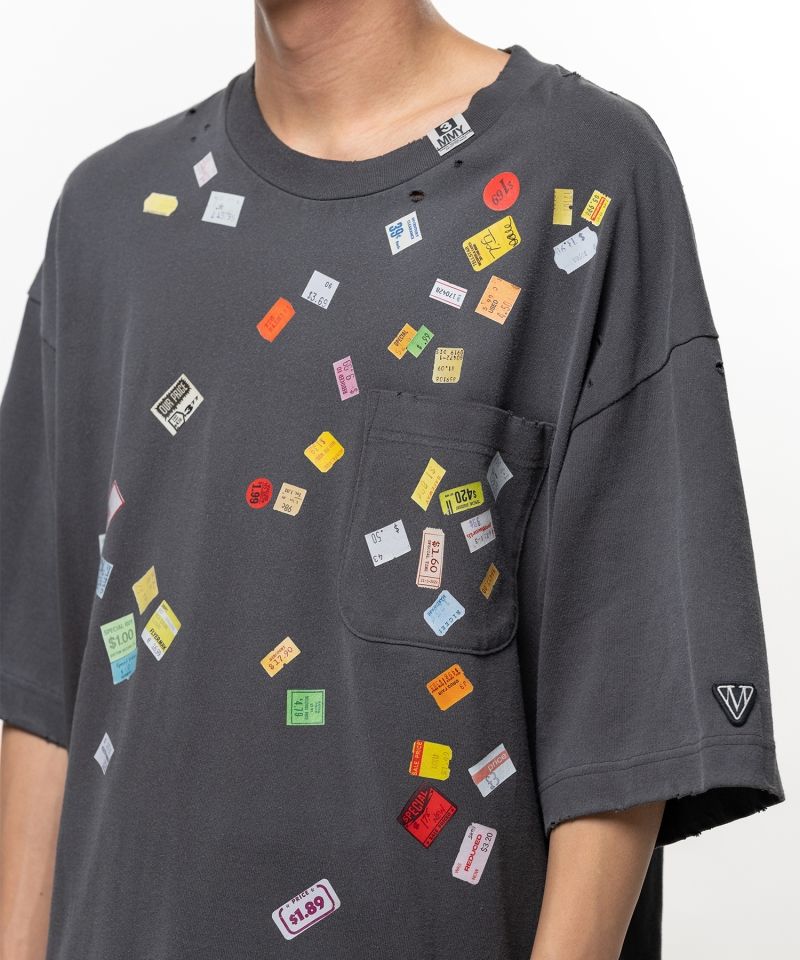 Price Tag Sticker Printed T-shirt