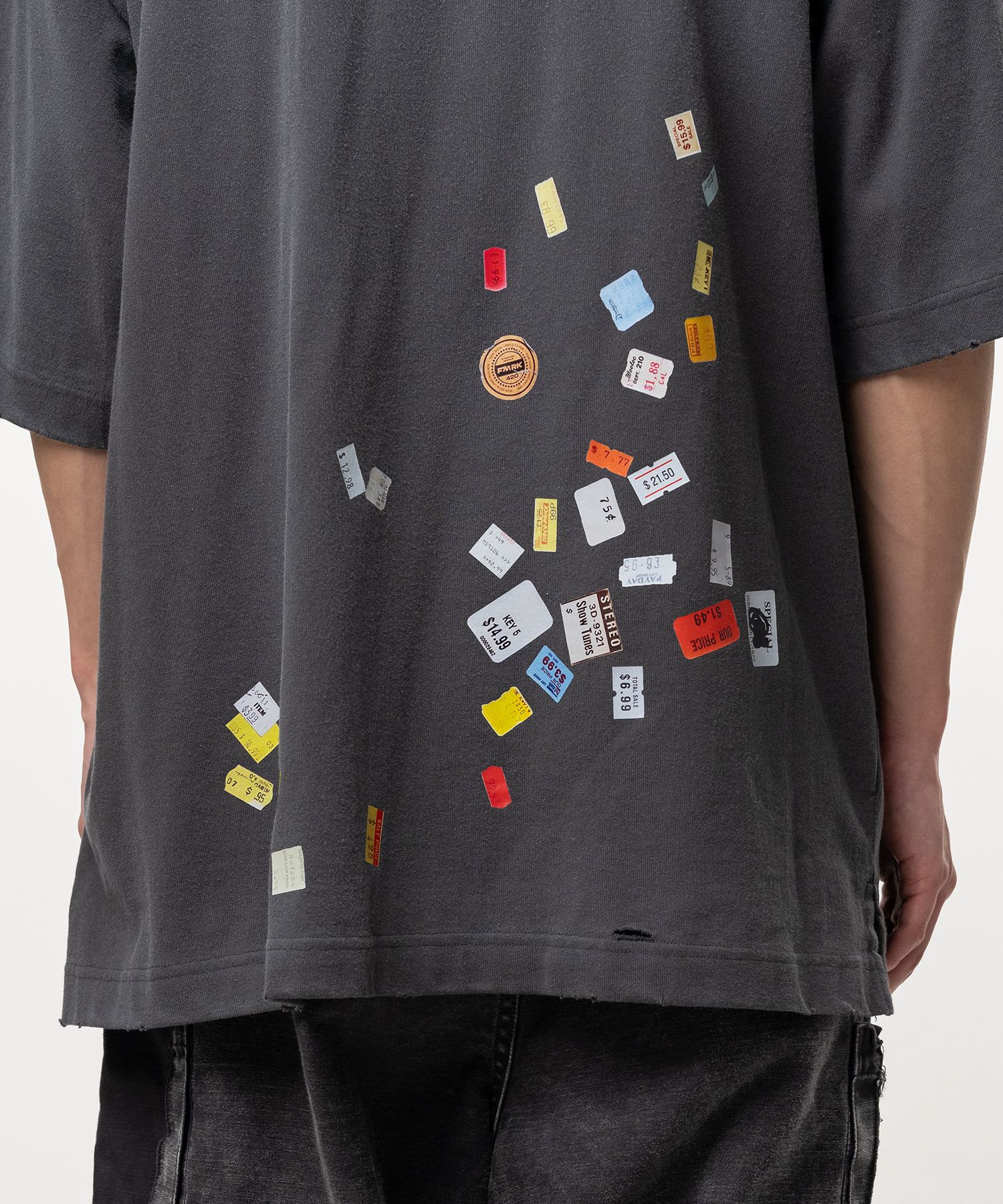 Price Tag Sticker Printed T-shirt