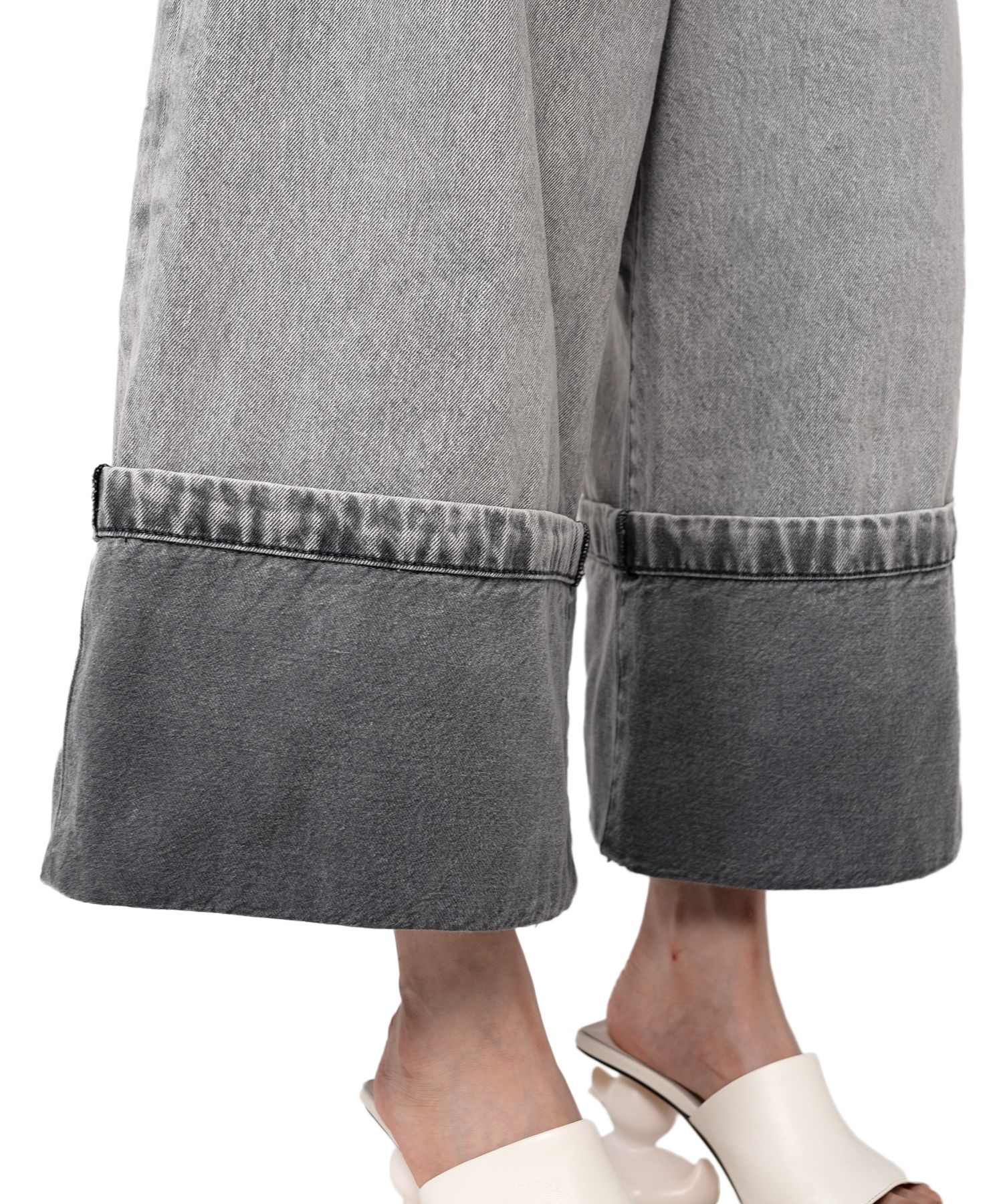 Rolled-up Denim Pants