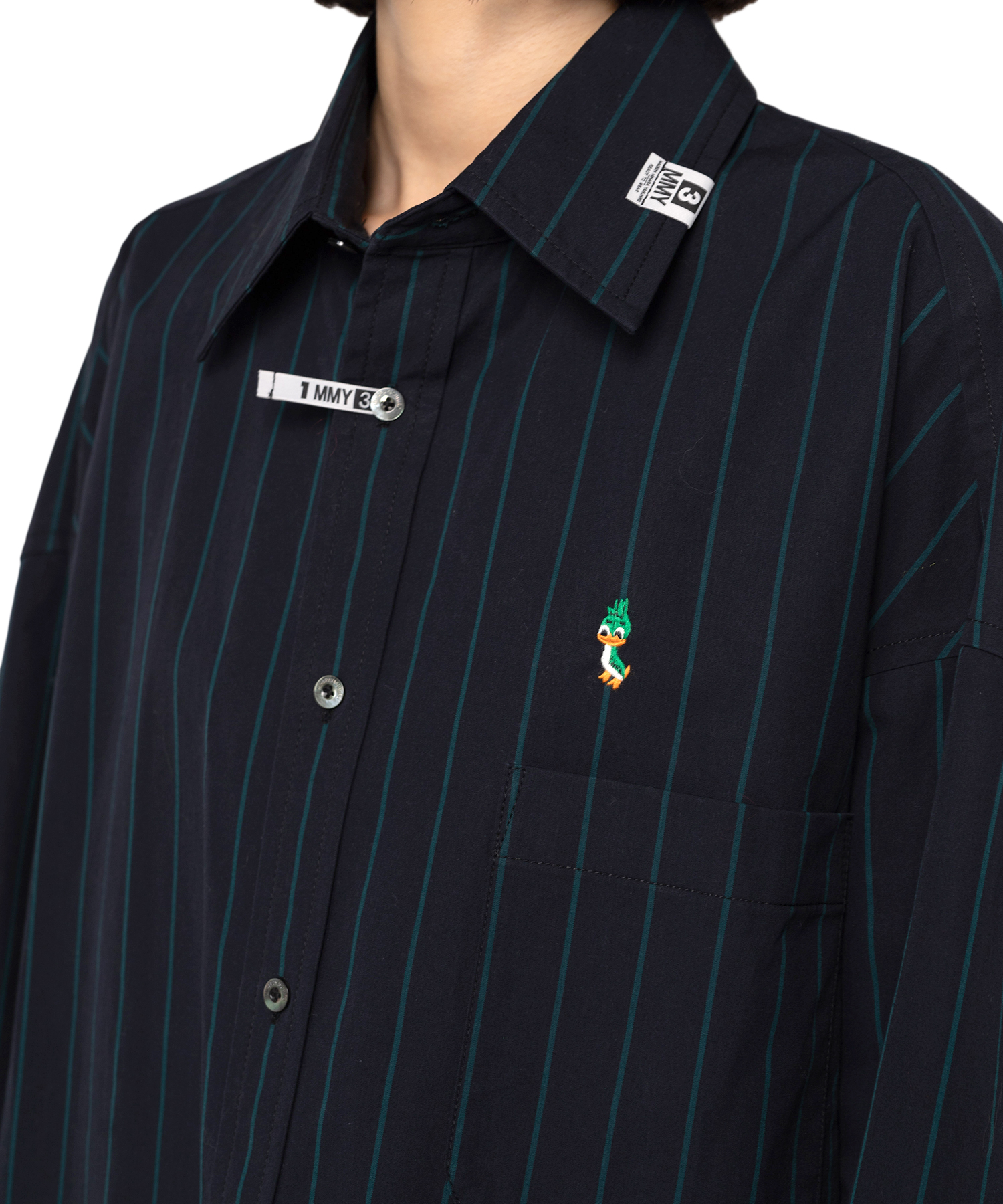 Duck Embroidered Stripe Shirt