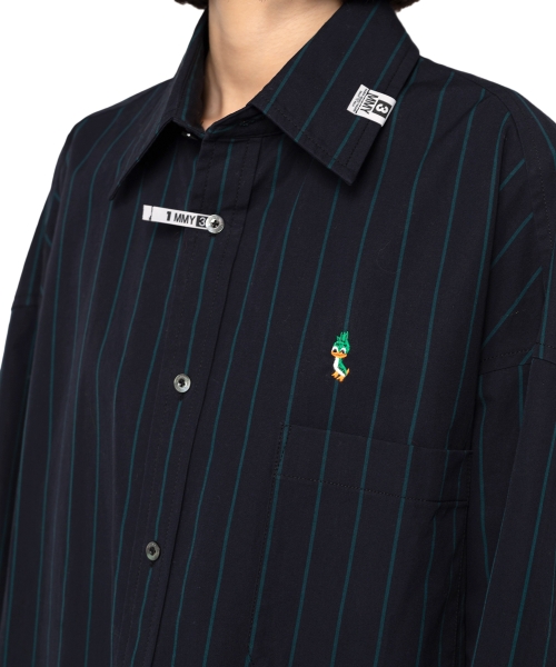 Duck Embroidered Stripe Shirt