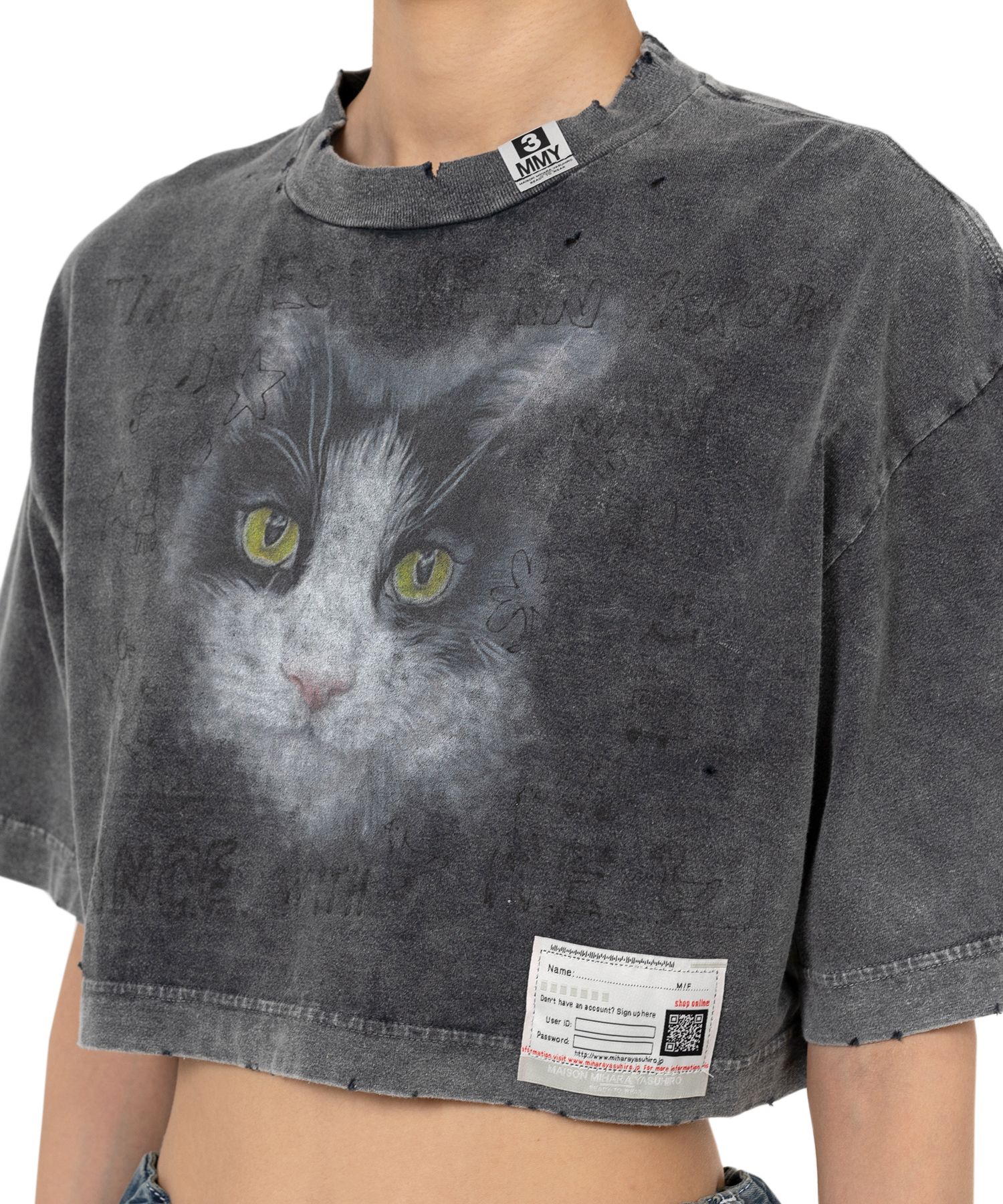 【MIHARA YASUHIRO】Cat Print Bleached T-shirt ねこ ３色 Maison MIHARA YASUHIRO ONLINE STORE（ミハラヤスヒロ