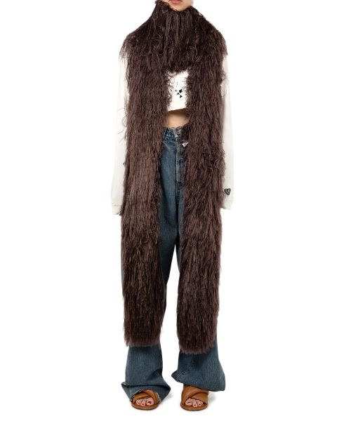 Shaggy Fringe Knit Scarf