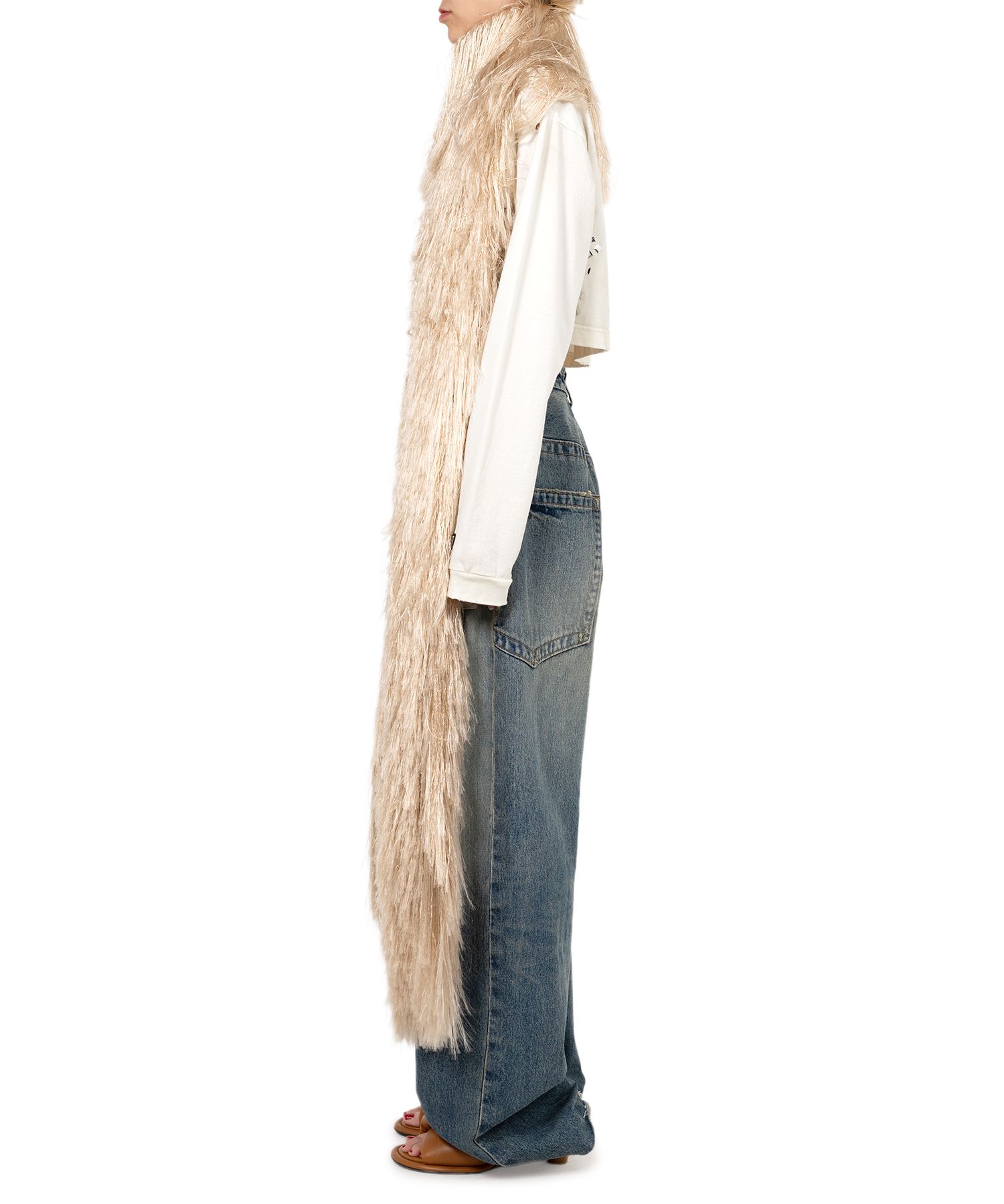 Shaggy Fringe Knit Scarf