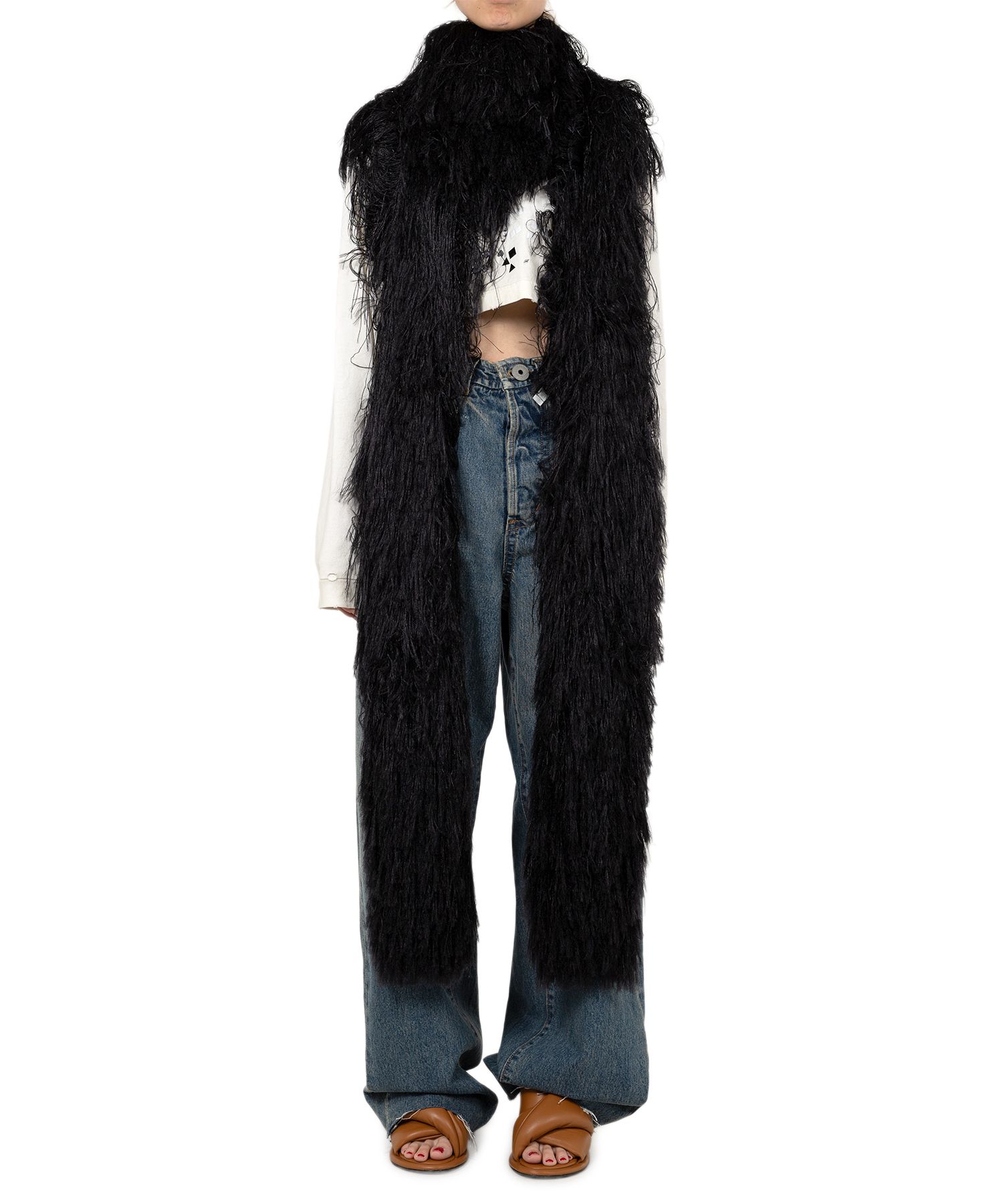 Shaggy Fringe Knit Scarf